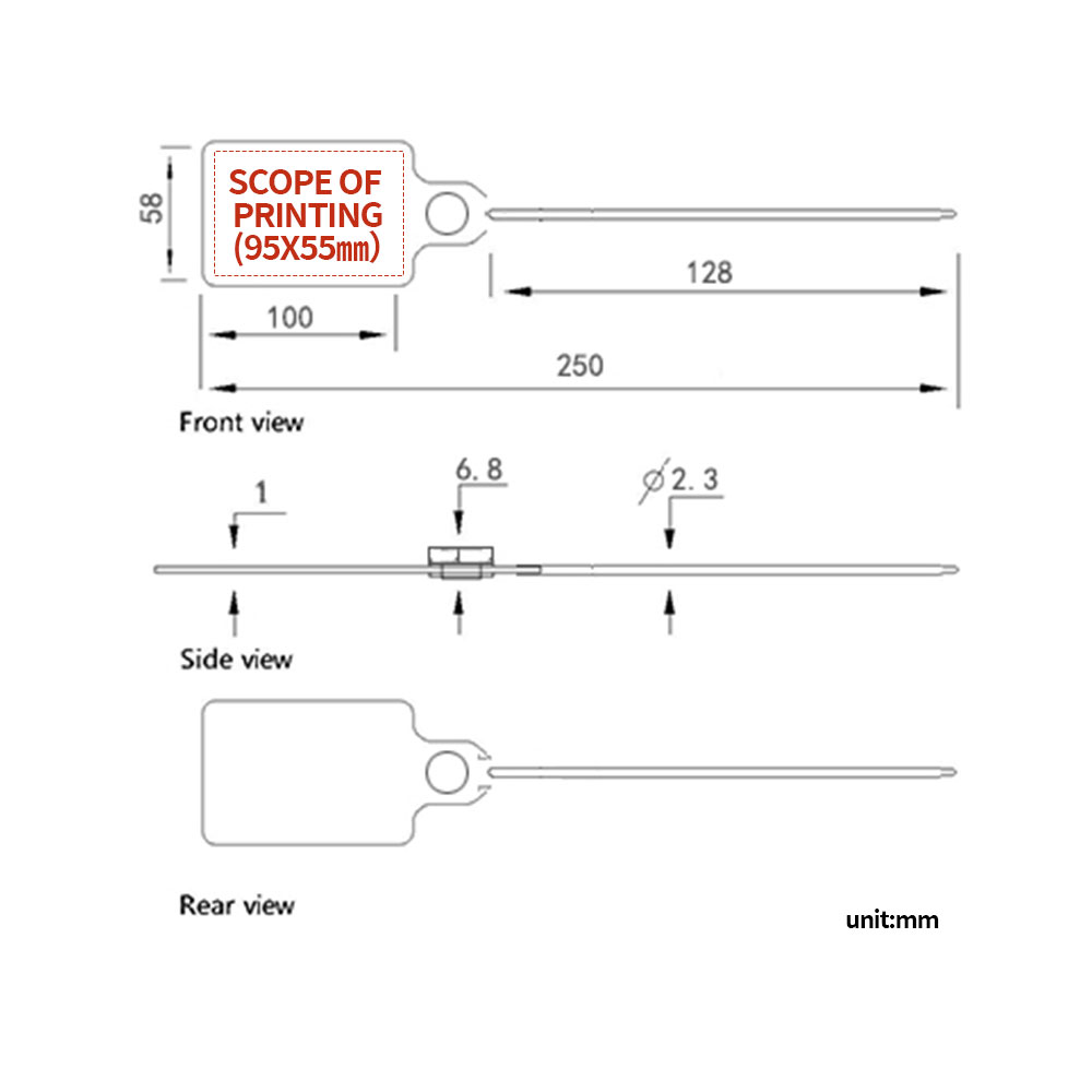 プラスチックシールの配送タグ Plastic Seals Shipping Tags